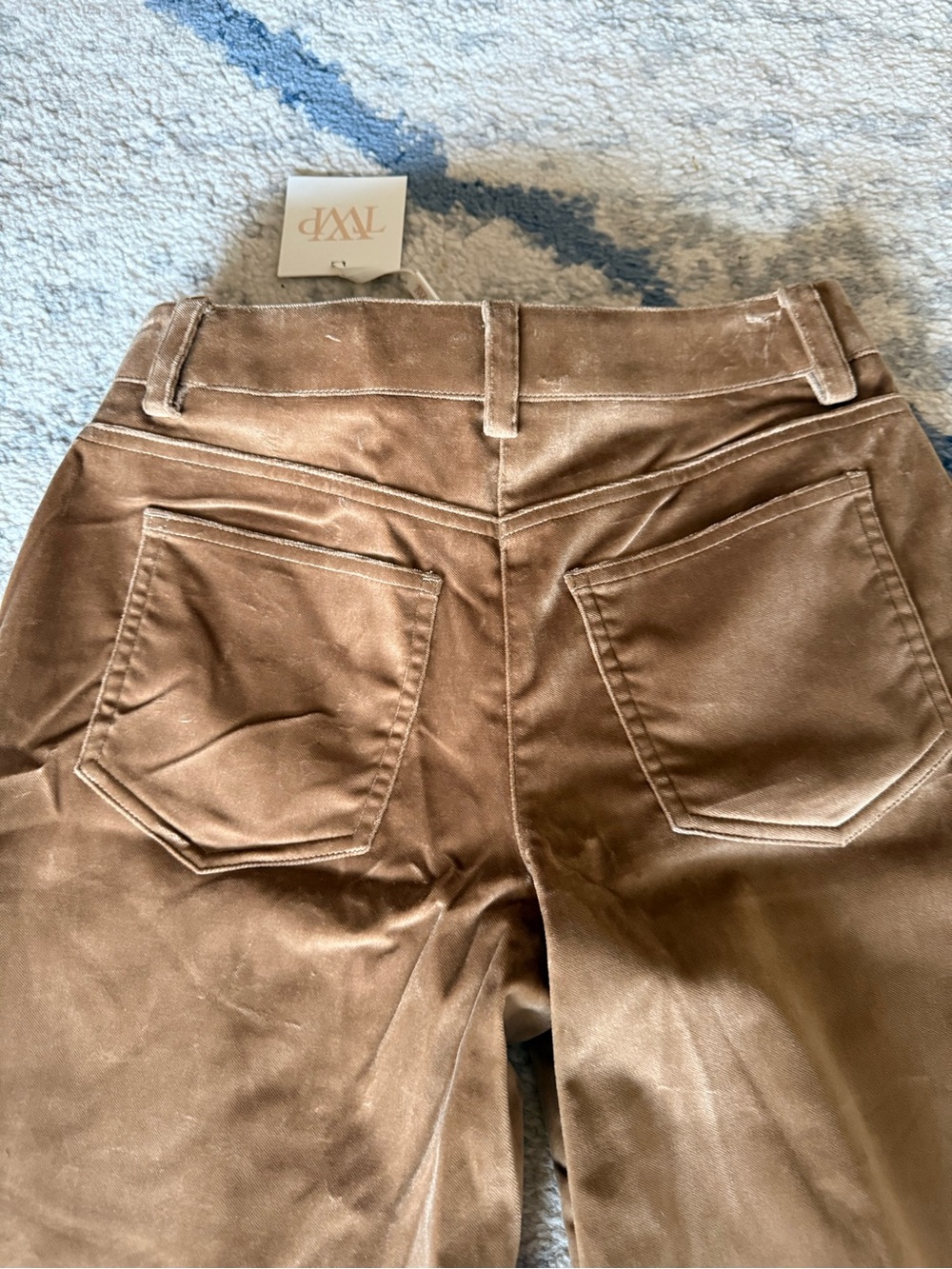 TWP Varick Dark Camel Cotton Velveteen Wide Leg Pants Size 0 NWT $550 - Picture 4 of 7